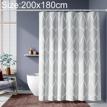 Shower Curtain Waterproof Bathroom Geometric Light Grey Bath Curtains, Size:200x180cm