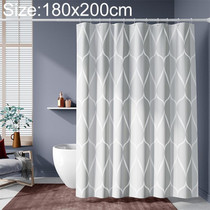 Shower Curtain Waterproof Bathroom Geometric Light Grey Bath Curtains, Size:180x200cm