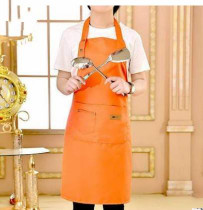 2 PCS Canvas Apron Milk Tea Coffee Shop Baking Restaurant Fashion Men and Women Overalls(Orange)