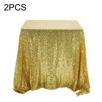 2 PCS Round Table Decoration Cloth Hotel Wedding Banquet Decoration Embroidered Sequin Tablecloth, Size:60cm(Golden)