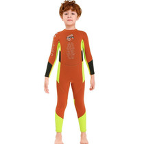 DIVE & SAIL M150501K Children Warm Swimsuit 2.5mm One-piece Wetsuit Long-sleeved Cold-proof Snorkeling Surfing Anti-jellyfish Suit, Size: XL(Orange)