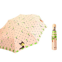 Creative Cute Cartoon Children Full Automatic Sun Umbrella Folding Vinyl Umbrella(Rubber Powder)