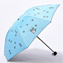Cartoon Creative Children Umbrella Sunscreen Vinyl Small Fresh Folding Umbrella(Sky Blue)