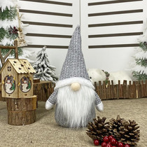 Christmas Decorations Window Decorations for Faceless Elderly Dolls Decorative Dolls(Grey)