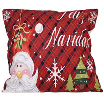 Christmas Ornaments Flannel Pillowcase Cartoon Printing Square Pillowcase Without Pillow Core(Christmas Tree Old Man)