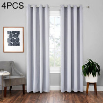 4 PCS High-precision Curtain Shade Cloth Insulation Solid Curtain, Size:140175(White Gold)
