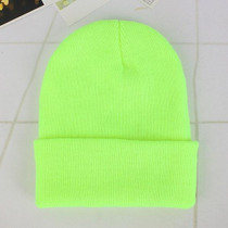 Simple Solid Color Warm Pullover Knit Cap for Men / Women(Light Green)