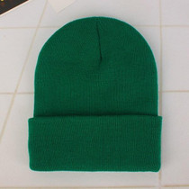 Simple Solid Color Warm Pullover Knit Cap for Men / Women(Green)