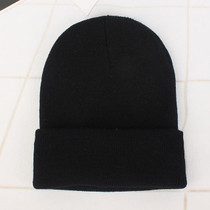 Simple Solid Color Warm Pullover Knit Cap for Men / Women(Black)