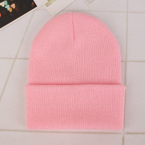 Simple Solid Color Warm Pullover Knit Cap for Men / Women(Pink)