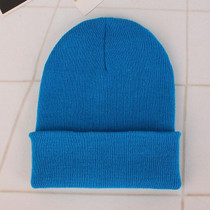 Simple Solid Color Warm Pullover Knit Cap for Men / Women(Blue)