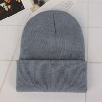 Simple Solid Color Warm Pullover Knit Cap for Men / Women(Light grey)