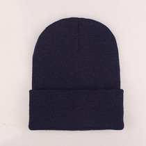 Simple Solid Color Warm Pullover Knit Cap for Men / Women(Navy)