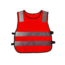 Safety Kids Reflective Stripes Clothing Children Reflective Vest(Red)