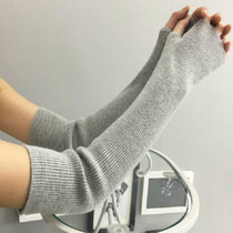 Autumn and Winter Long Thick Warm Cashmere Sleeves Fingerless Fake Sleeves, Size:One Size(Light Gray)