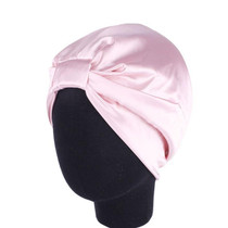 3 PCS TJM-433 Double Layer Elastic Headscarf Hat Silk Night Cap Hair Care Cap Chemotherapy Hat, Size:  M (56-58cm)(Pink)