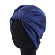 3 PCS TJM-433 Double Layer Elastic Headscarf Hat Silk Night Cap Hair Care Cap Chemotherapy Hat, Size:  M (56-58cm)(Navy)
