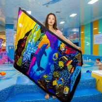 Extra Long Bath Towel Hawaiian Island Style Cotton Beach Cushion Towel 180x105 Cm(Ocean Carnival BT19-1)
