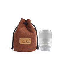 S.C.COTTON Liner Shockproof Digital Protection Portable SLR Lens Bag Micro Single Camera Bag Round Brown S