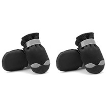 Pet Waterproof Non-Slip Wear-Resistant Snow Boots Four Seasons Dog Shoes, Size: 2(Black)