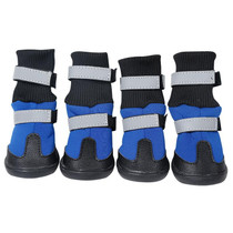 Pet Long-Tube Shoes Medium & Large Dogs Outdoor Wear-Resistant Snow Boots, Size: L(Blue)