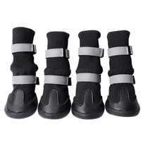 Pet Long-Tube Shoes Medium & Large Dogs Outdoor Wear-Resistant Snow Boots, Size: S(Black)