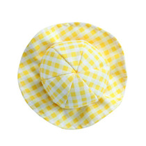 2 PCS Dog Hat Summer Cool Photo Decoration Pet Cat Sun Hat, Size: S(Yellow Grid)