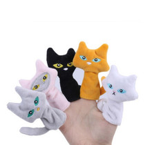 Animal Finger Dolls Plush Toys For Preschool Education, Height: 7.5cm(5 PCS/Set Cat Pet)