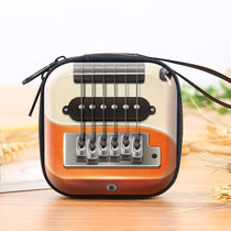 10 PCS Children Holiday Gift Practical Coin Purse Retro Electrical Toy Bag 7cm x 7cm x 3cm(Guitar)