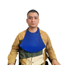 Yanxiang Elderly Eat Silicone Waterproof Bib Adult Widened Disposable Saliva Pocket(Blue)