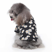 2 PCS Pet Beach Shirt Dog Print Spring And Summer Clothes, Size: XL(Black)