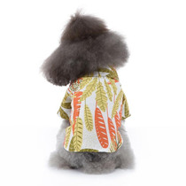 2 PCS Pet Beach Shirt Dog Print Spring And Summer Clothes, Size: S(Yellow Orange)