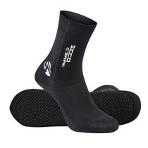 ZCCO 3mm Warm Non-Slip Diving Socks Anti-Wear Ankle Fins, Size:35-36(Black)