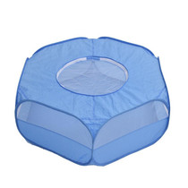 Folded Small Pet Fence Outdoor Workout Game Crawling Small Animal Tent, Specification With Cover and Side Cloth (Blue)