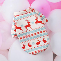 2 PCS SD07031 Christmas Dog Clothes Cartoon Pet Small Dog Cat Sweater Clothes, Size: XS(White Background Red Deer)