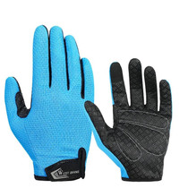 WEST BIKING YP0211223 Full-Finger Gloves For Cycling Shock Absorption Non-Slip Touch Screen Gloves, Size: L(Blue)