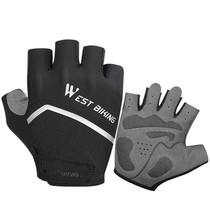 WEST BIKING YP0211222 Bicycle Riding Shock-Absorbing Half-Finger Gloves, Size: XL(Black)