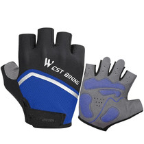 WEST BIKING YP0211222 Bicycle Riding Shock-Absorbing Half-Finger Gloves, Size: M(Black Blue)