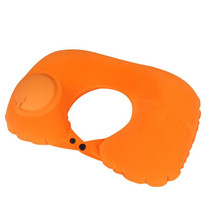 Travel Inflatable Press U-Shaped Neck Guard Pillow, Colour: Flocked U009-070Orange