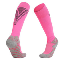 Thick Terry Non-Slip Sports Socks Over The Knee Stockings, Size: Childrens Free Size(Pink)