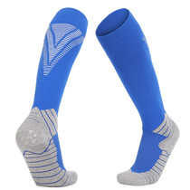 Thick Terry Non-Slip Sports Socks Over The Knee Stockings, Size: Adult  Free Size(Colorful Blue)