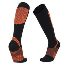 Y-09 Long Tube Outdoor Running Pressure Socks Football Socks, Size: Free Size(Black Orange)