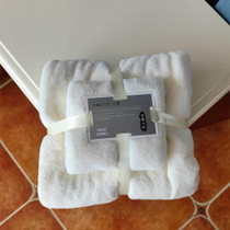 Bath Towel + Towel Set Can Wear Coral Fleece Beach Towel(White)