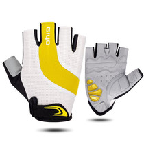 GIYO S-14 Bicycle Half Finger Gloves GEL Shock Absorbing Palm Pad Gloves, Size: XL(Yellow)