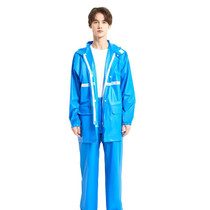 Adult Anti-Riot HD Double Brim Raincoat Rainpants Sets, Size: M(Lake Blue)