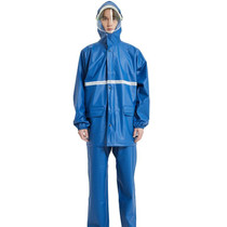 Adult Anti-Riot HD Double Brim Raincoat Rainpants Sets, Size: XL(Blue)