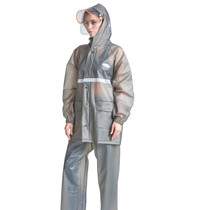 Adult Anti-Riot HD Double Brim Raincoat Rainpants Sets, Size: XL(Water Gray)