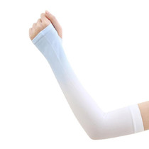 1 Pairs Summer Ladies Gradient Ice Silk Sleeve(Sky Blue+White)