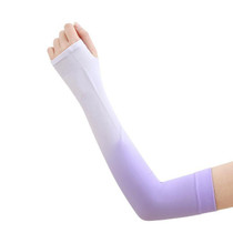 1 Pairs Summer Ladies Gradient Ice Silk Sleeve(Light Purple+Deep Purple)