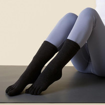 Lengthened Sweat-absorbing Non-slip Yoga Five-finger Socks, Color: Black(Free Size)